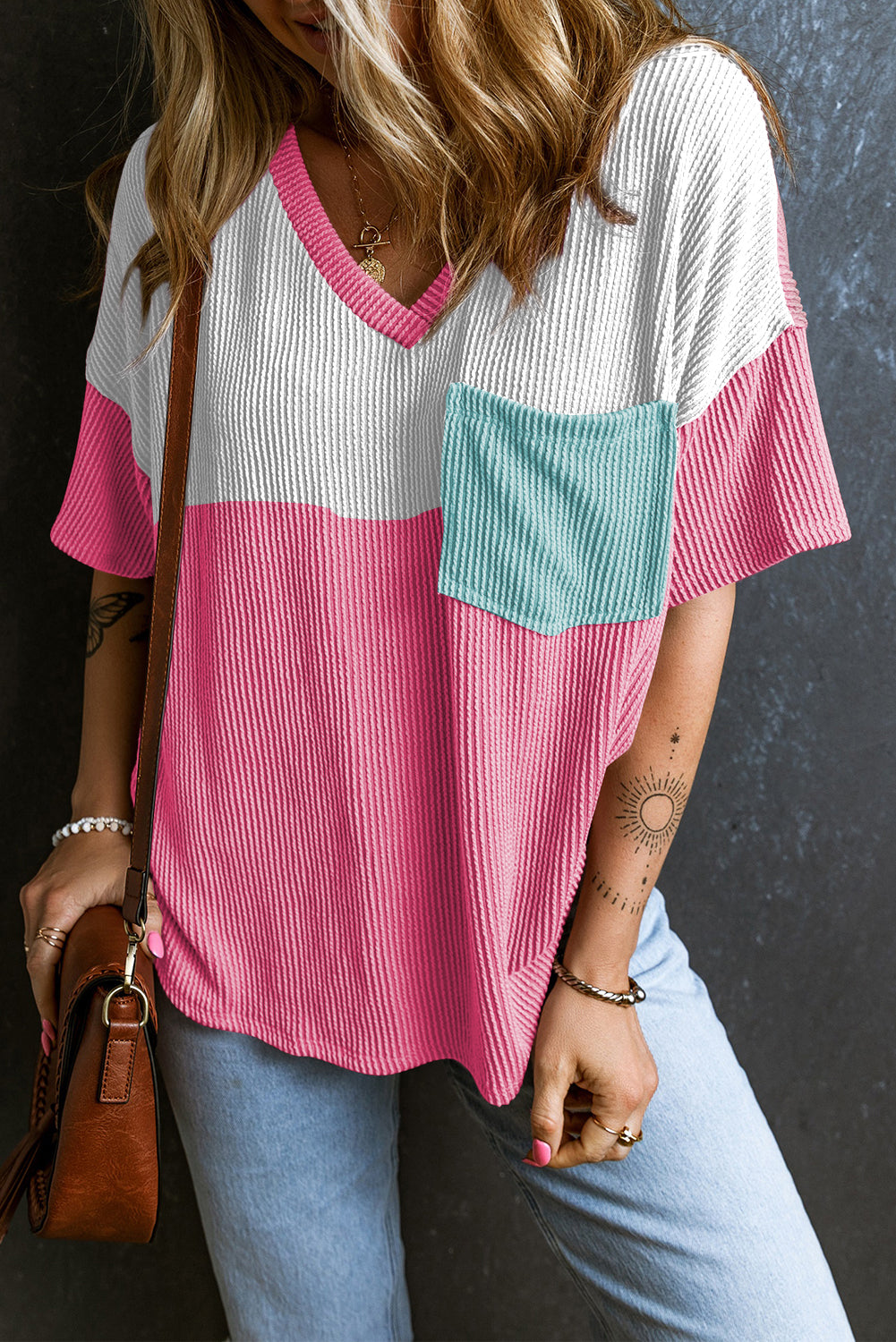 Rose Red Color Block Patch
