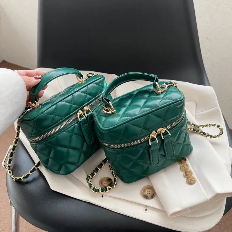 Quilted Structured Clutch Bag