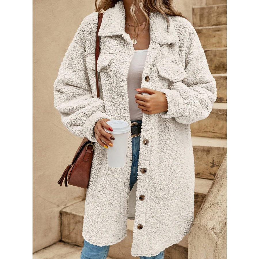 Collared Button Down Coat Jacket