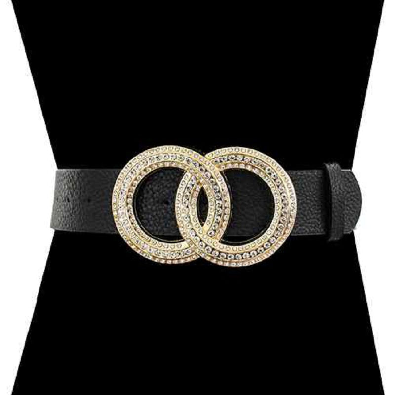 Crystal Ring Detail Waist Belt