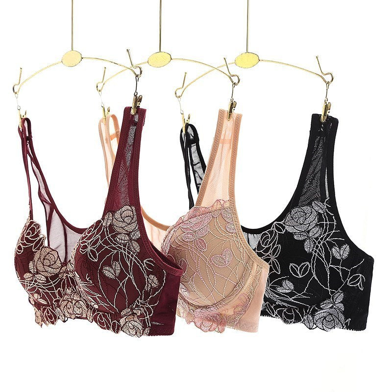 Floral Front-Buckle Bra