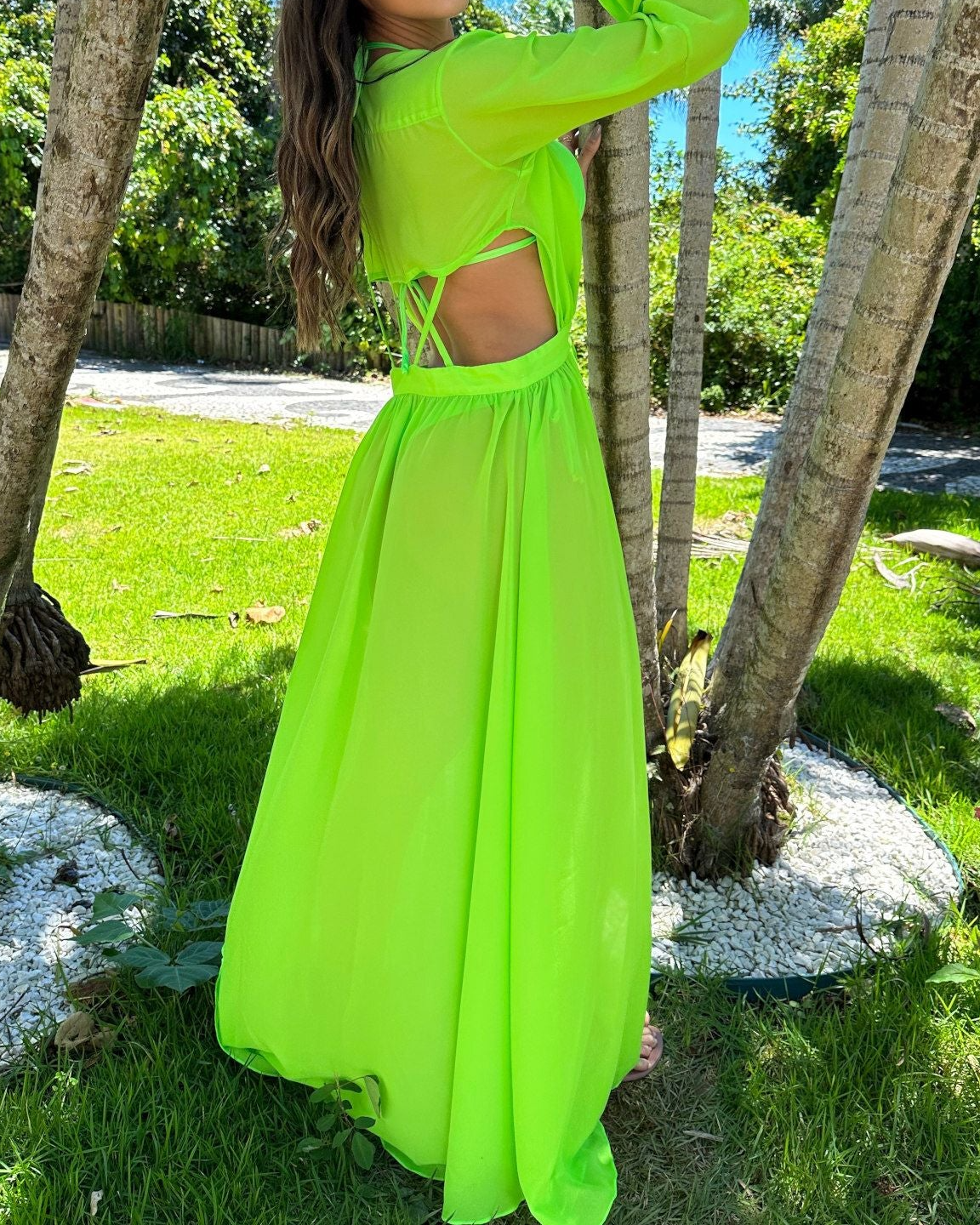 Sheer Chiffon Maxi Beach Cover-Up