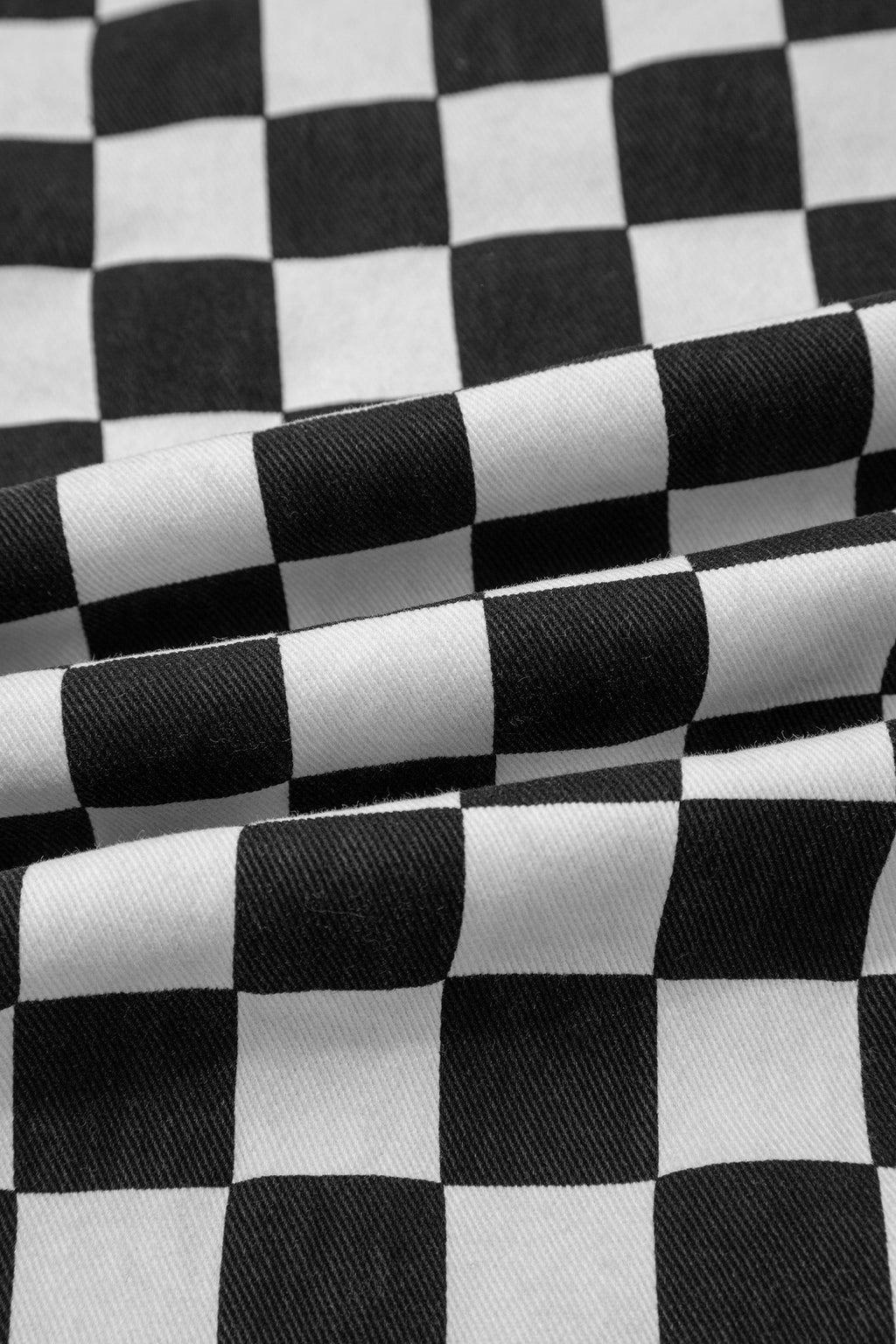 Print Cropped Distressed Checkerboard Holes Raw Jeans