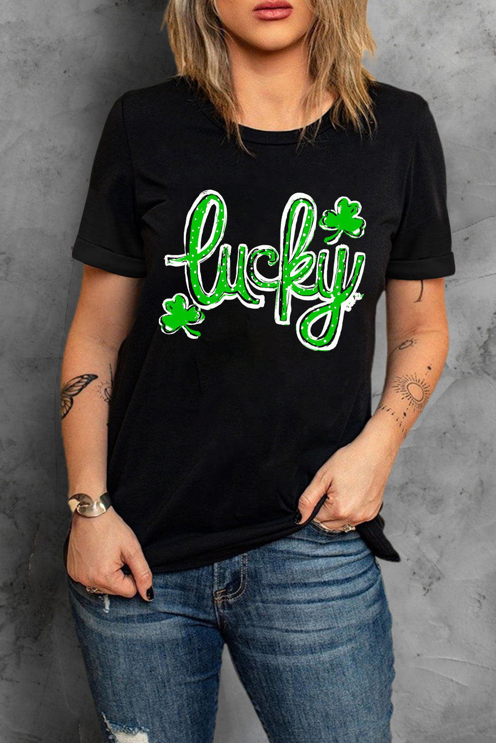 Black St. Patricks Lucky Clover