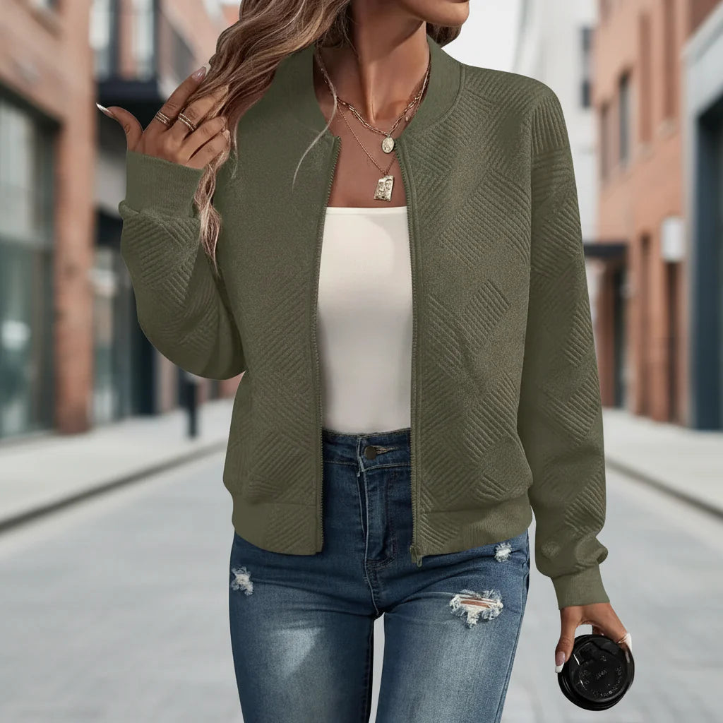 Stand Collar Zip Jacket