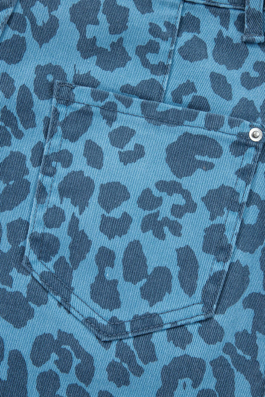 Loose Leopard Print Straight Jeans