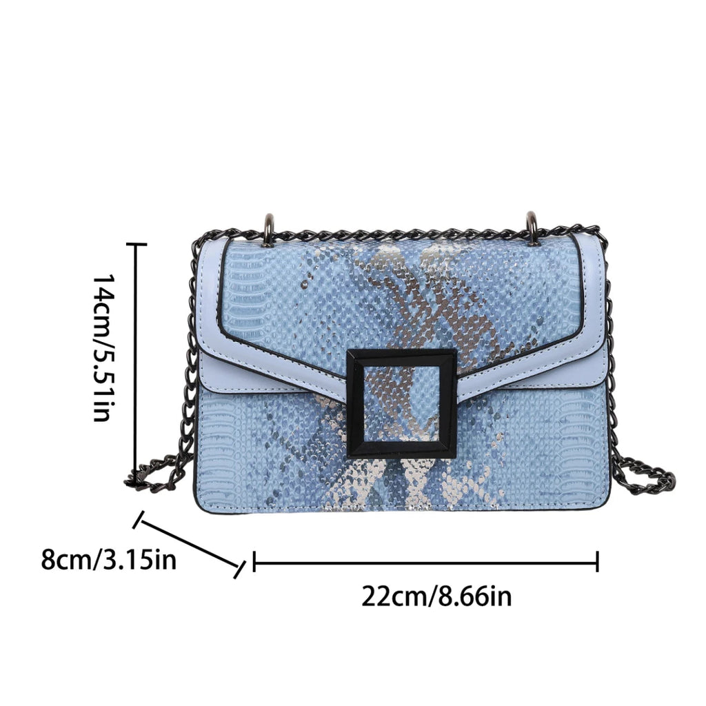 Chain Strap Zip-Top Shoulder Bag