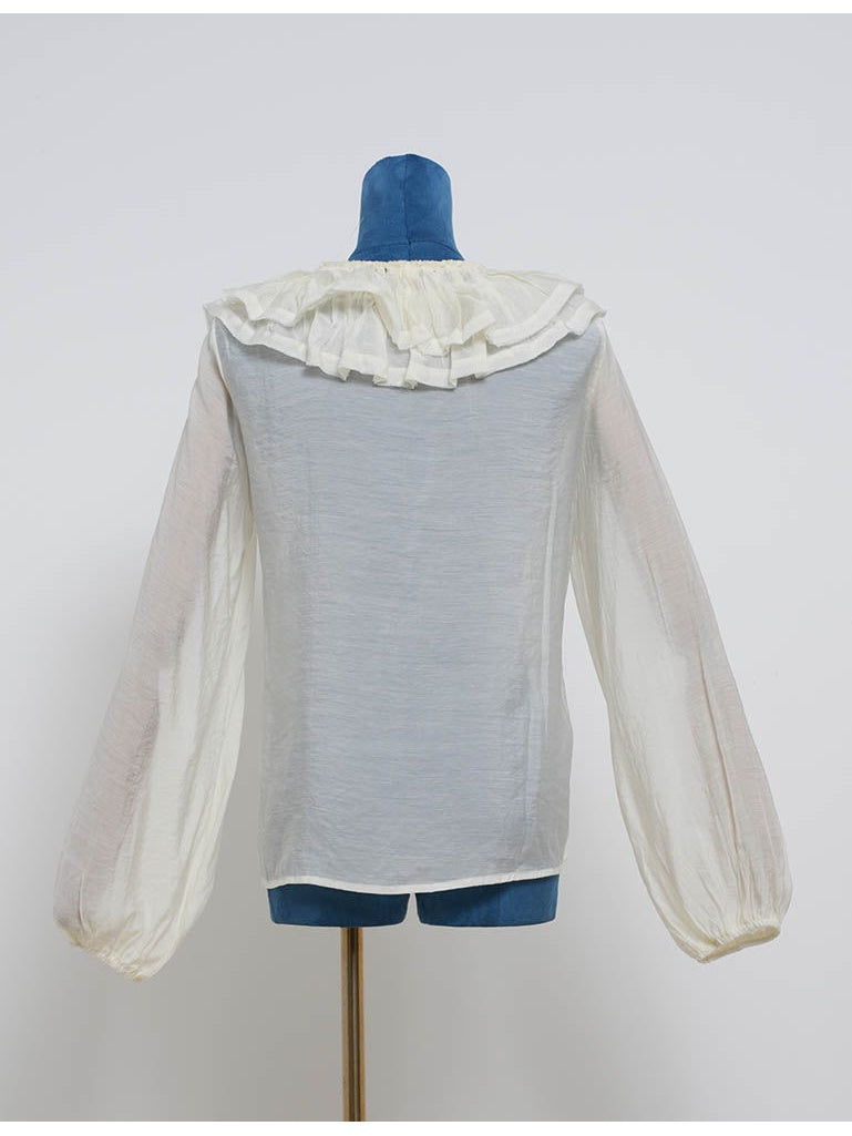 Boho Tiered Ruffle V Neck Front Blouse