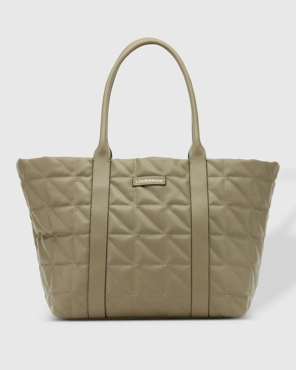 Quilted Faux Leather Zip Tote Bag