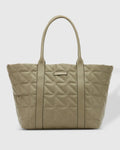 Quilted Faux Leather Zip Tote Bag