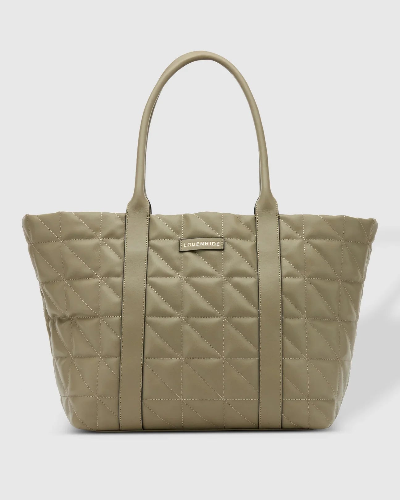 Quilted Faux Leather Zip Tote Bag