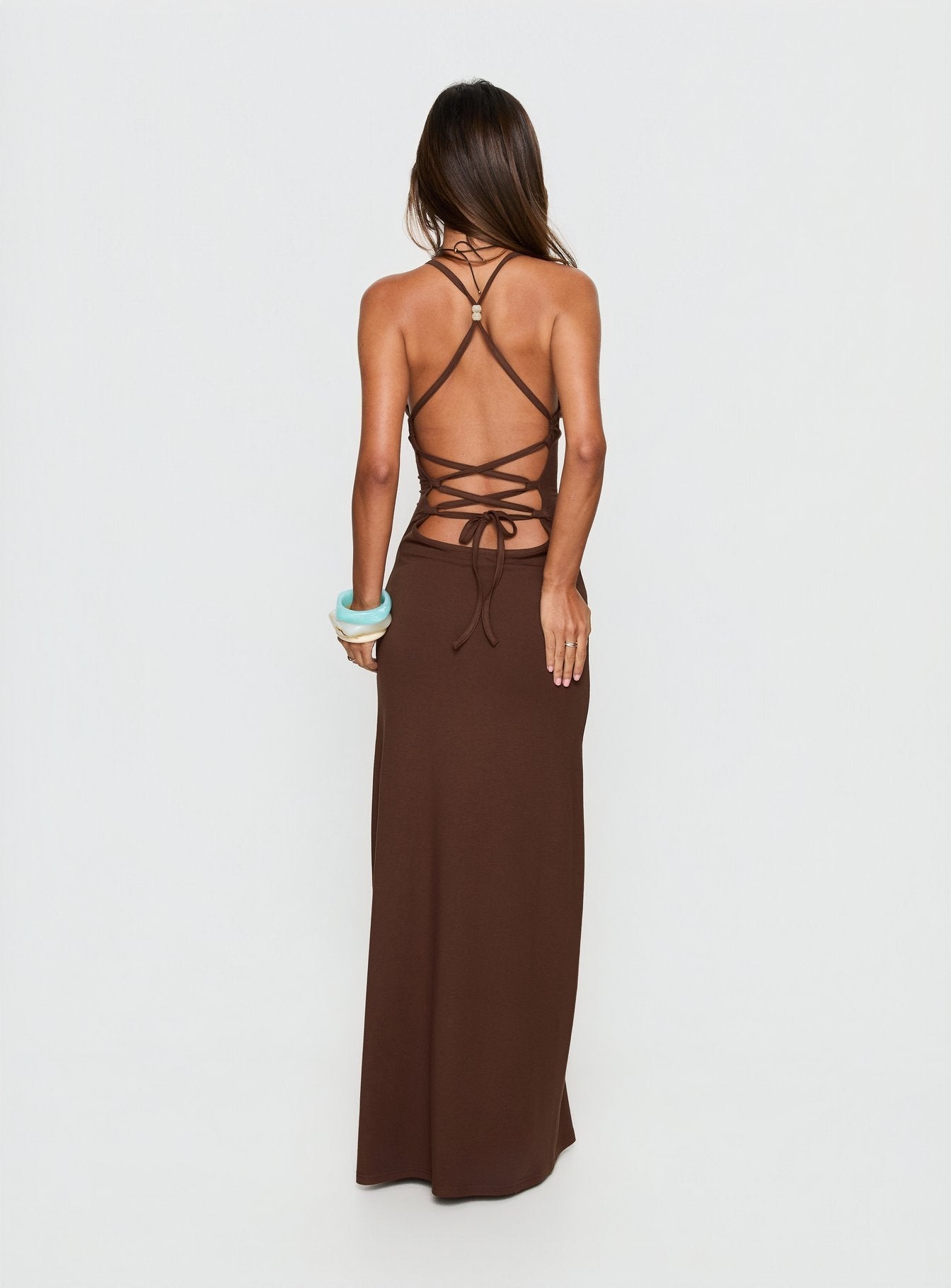 Sequin Detail Halter Maxi Dress