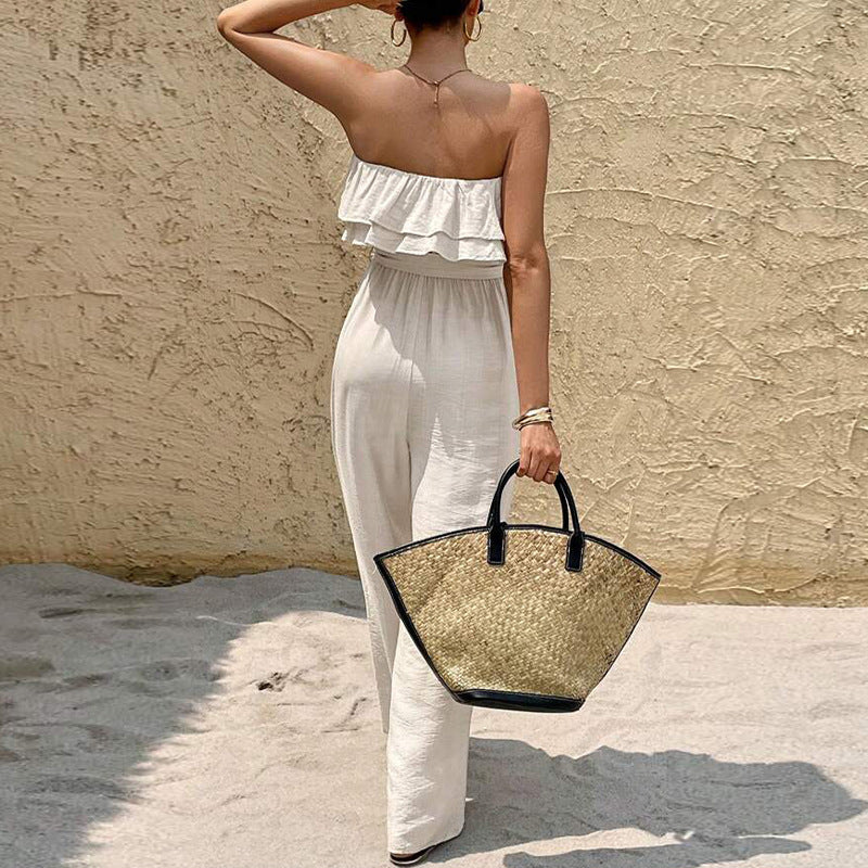 Sophisticated Detail Ruffled Jumpsuit