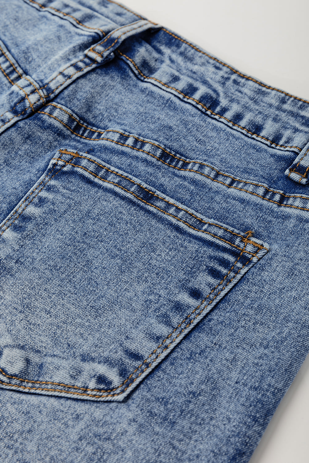High Waist Cuffed Myosotis Center Seam Jeans