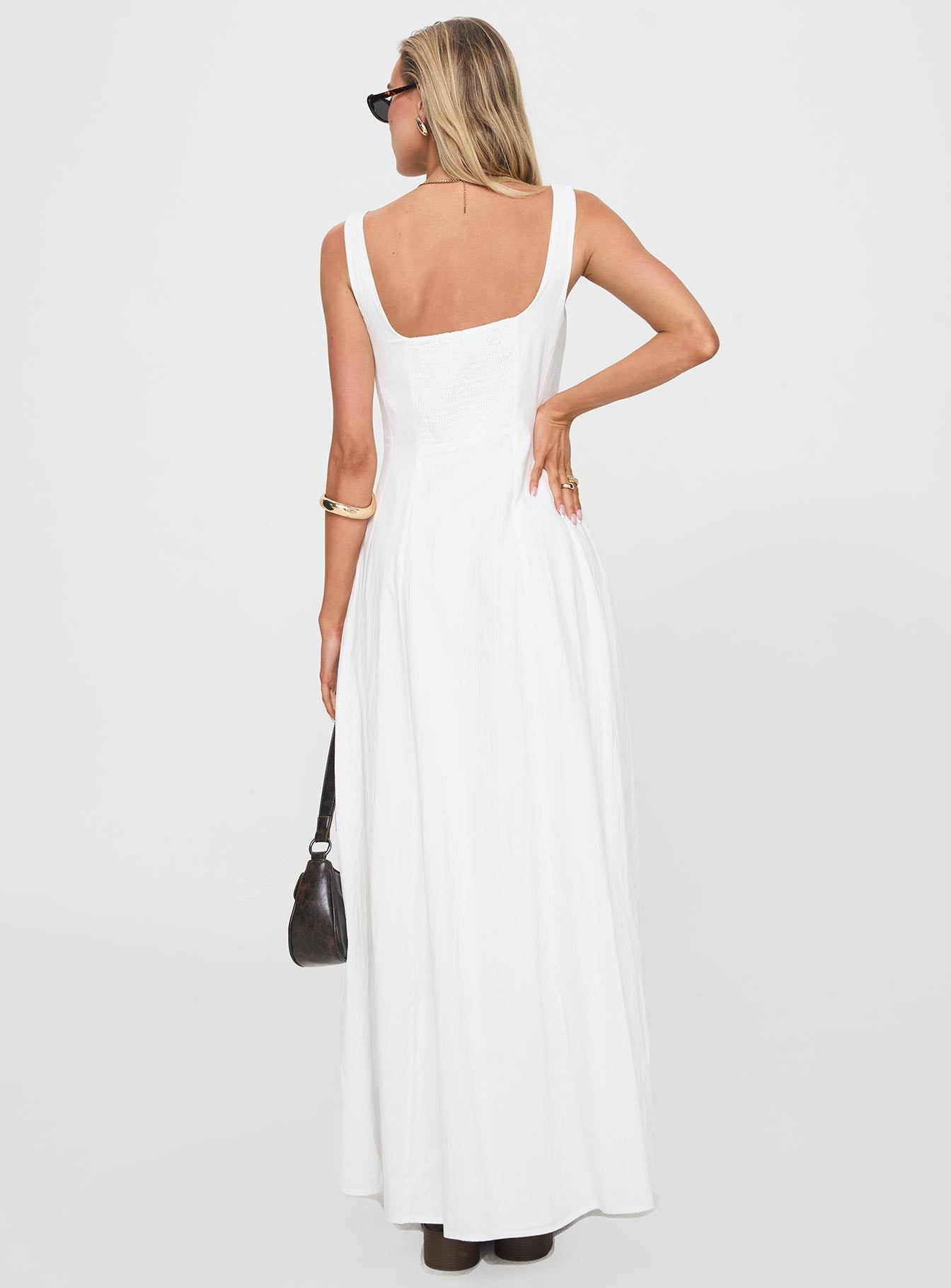 Flowing Event Shirred Maxi Dress