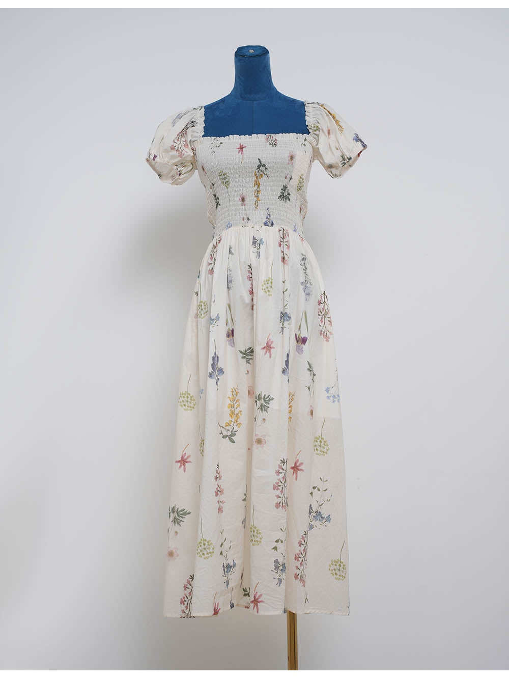 Romantic Puff Sleeves Midi Dress