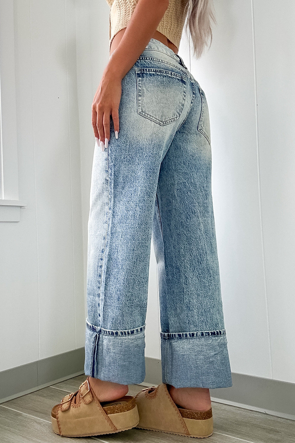 High Rise Zip Fly Jeans