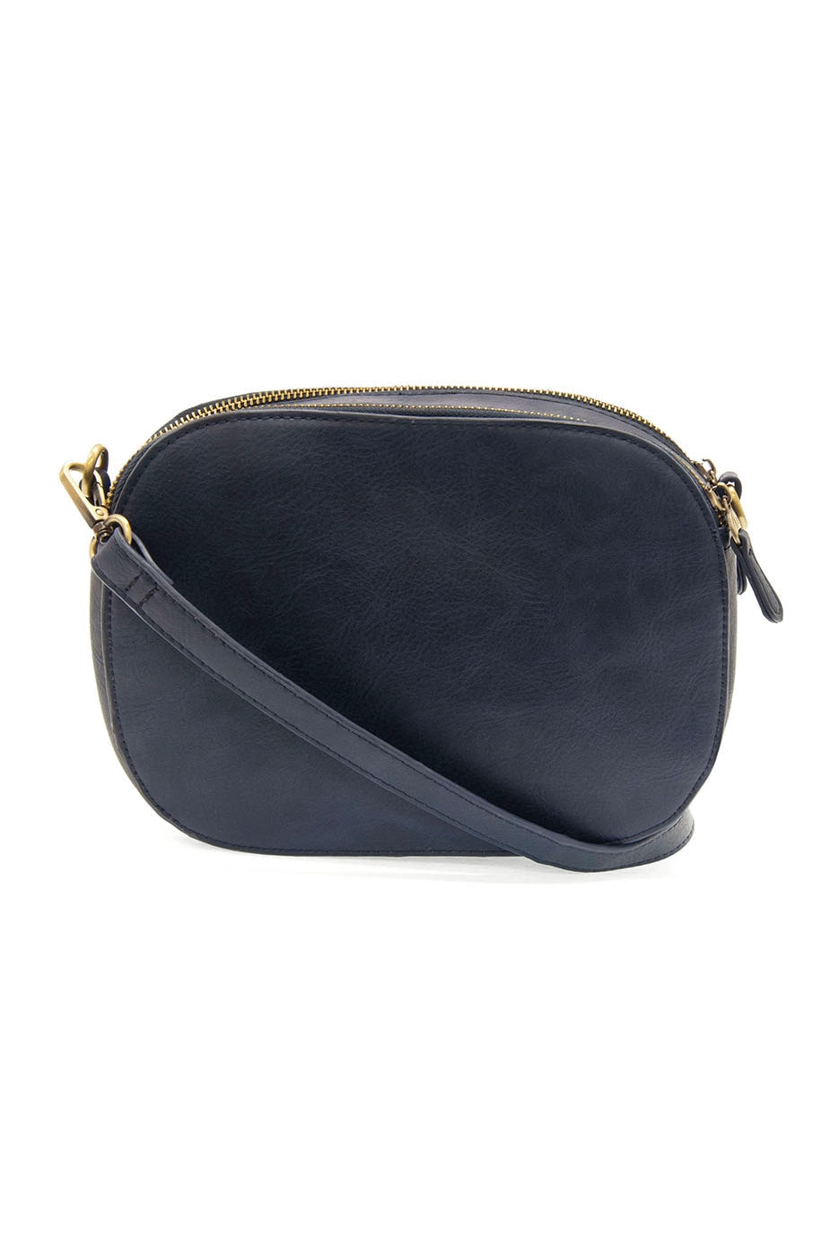 Faux Leather Roomy Zip Crossbody Bag