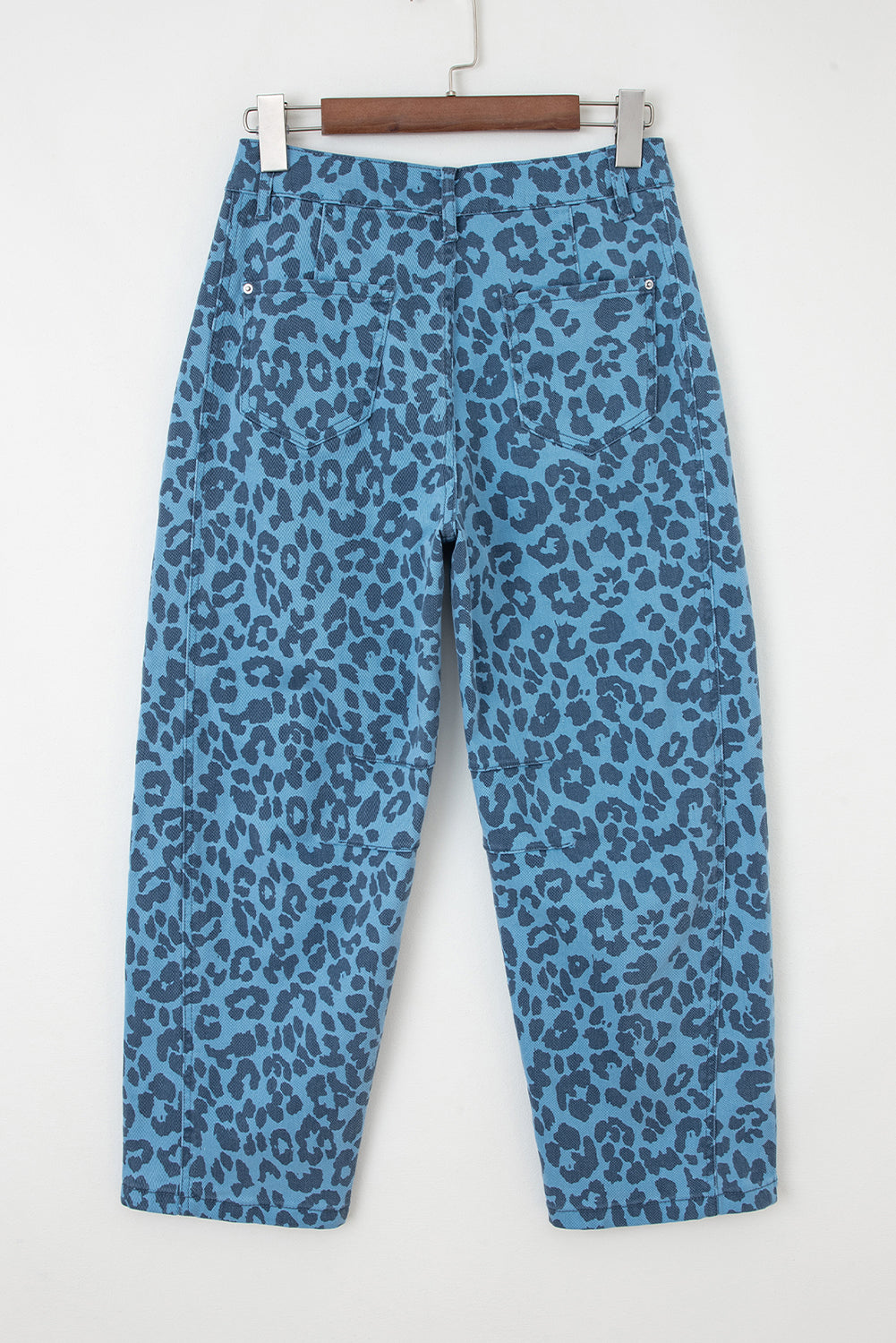 Loose Leopard Print Straight Jeans