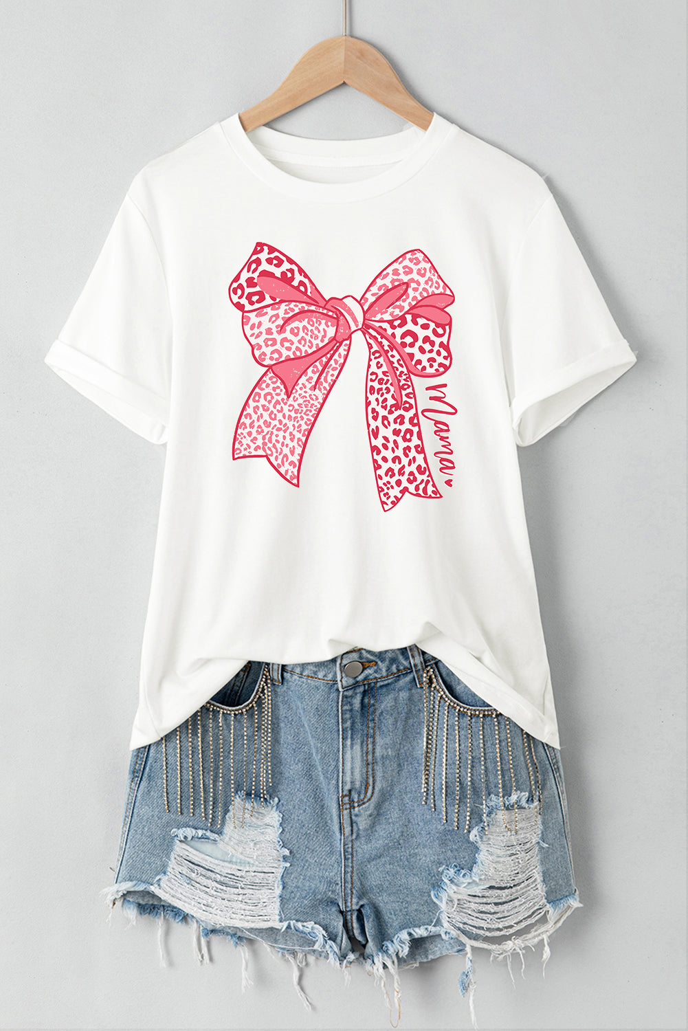 White Leopard Bow Graphic Mothers