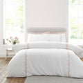 Calm Bedroom Embroidered Floral Cotton Duvet Cover Set