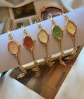 Vintage Floral Motif Bracelet Watch