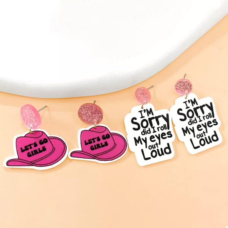 Pair Sequin Hat Dangle Earrings
