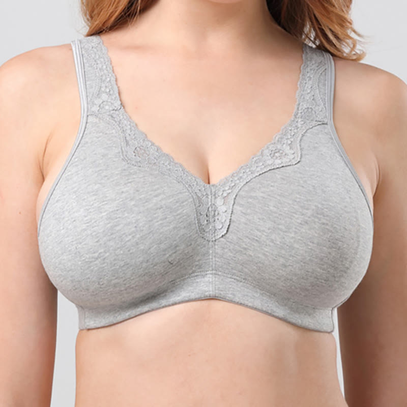 Lace Cotton Wireless Bra