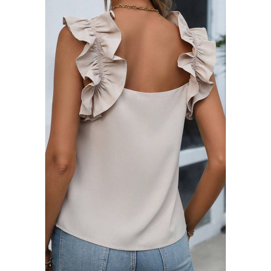 Ruffled Square Neck Tank