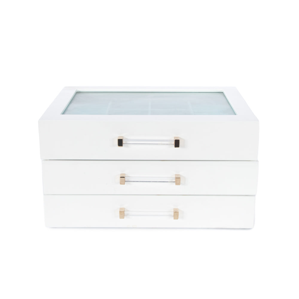 Three Clear Lid Jewelry Box