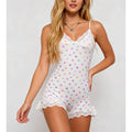 Candy Heart V Neck Spaghetti Strap Bodycon Romper