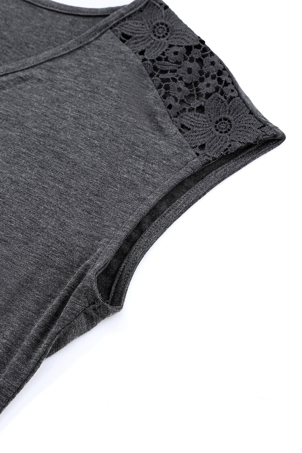 Zip Neck Lace Splicing Short