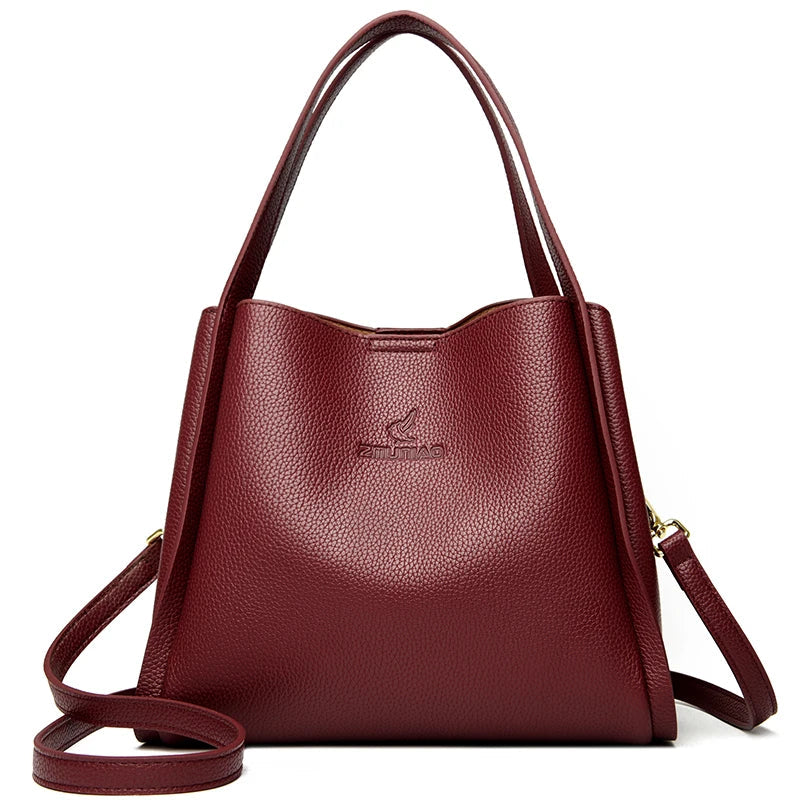 Modern Soft Zip-Top Shoulder Bag