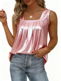 Full Size Pleated Square Neck Tank Plus