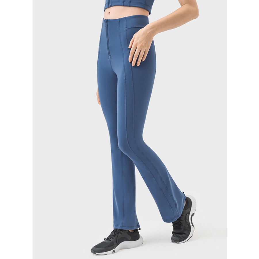 Zipper Detail High Waist Active Pants