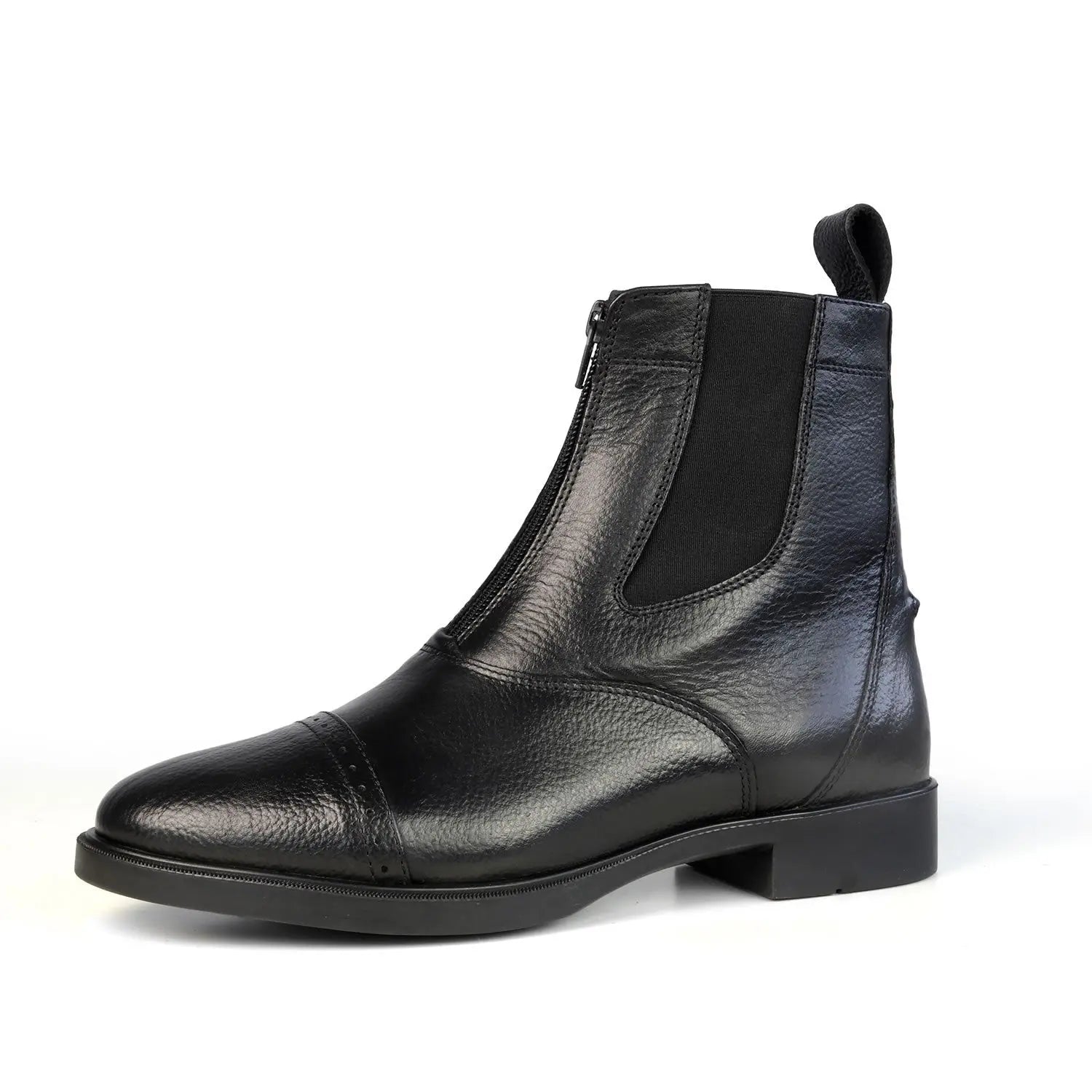 Modern Zip Leather Riding Boots