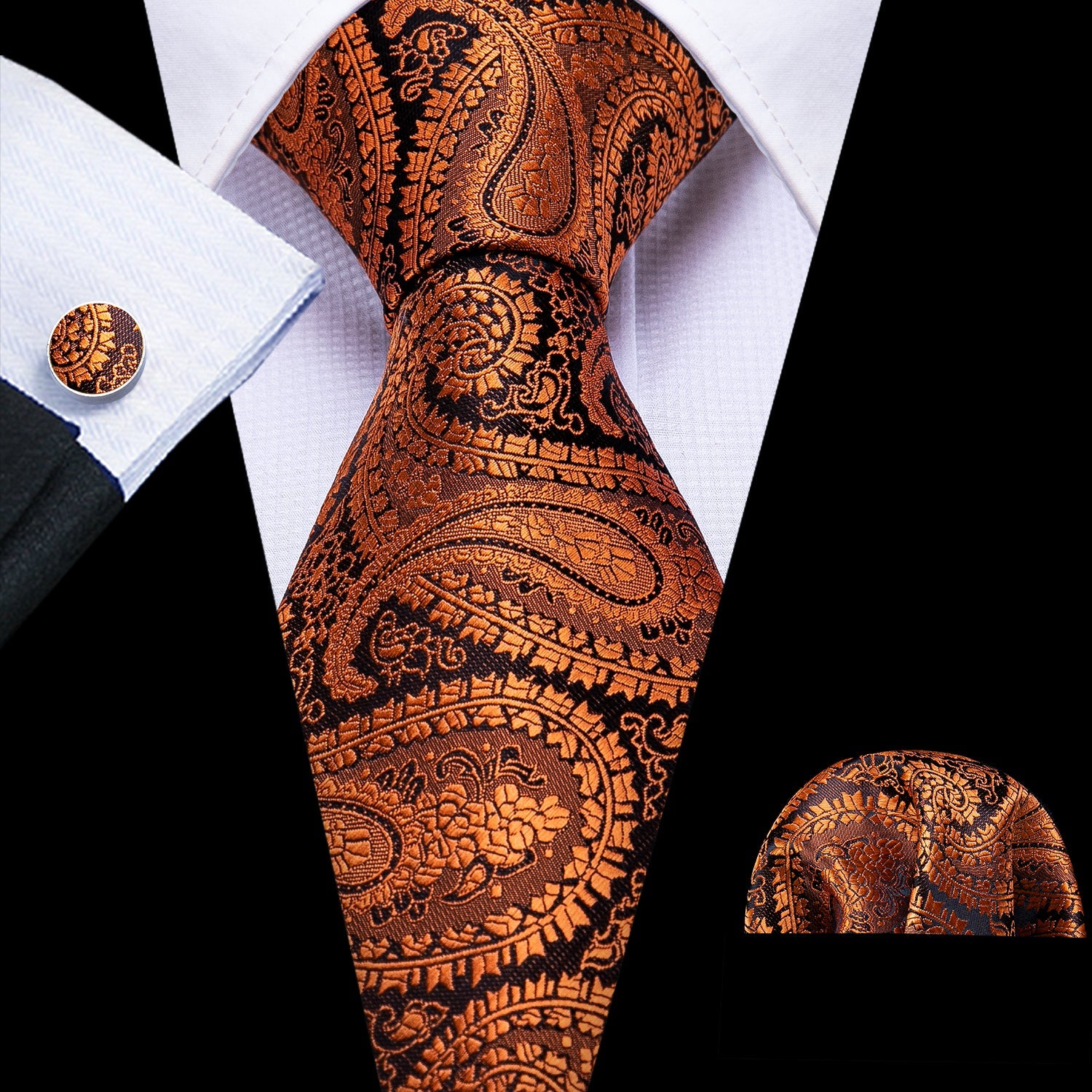 Polished Paisley Silk Necktie Set
