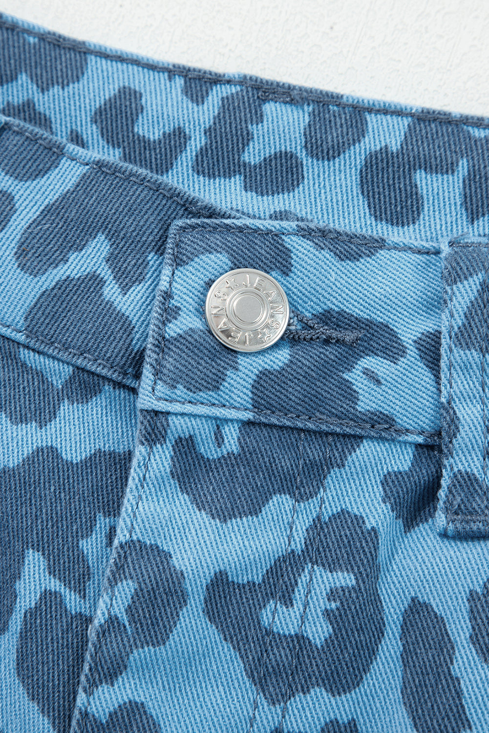 Loose Leopard Print Straight Jeans