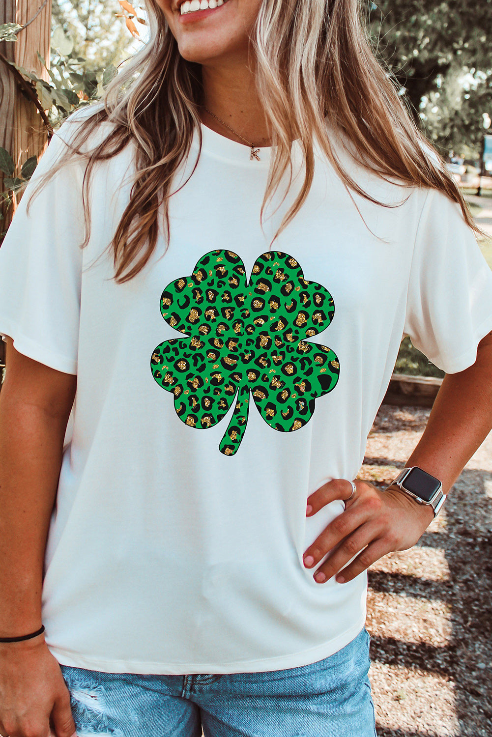 White Leopard Four Leaf Clover