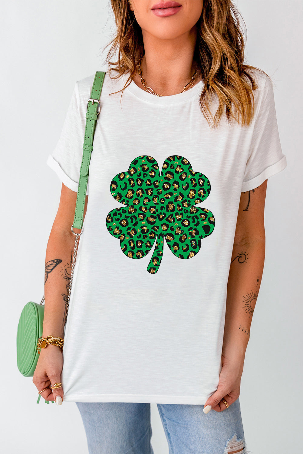 White Leopard Four Leaf Clover