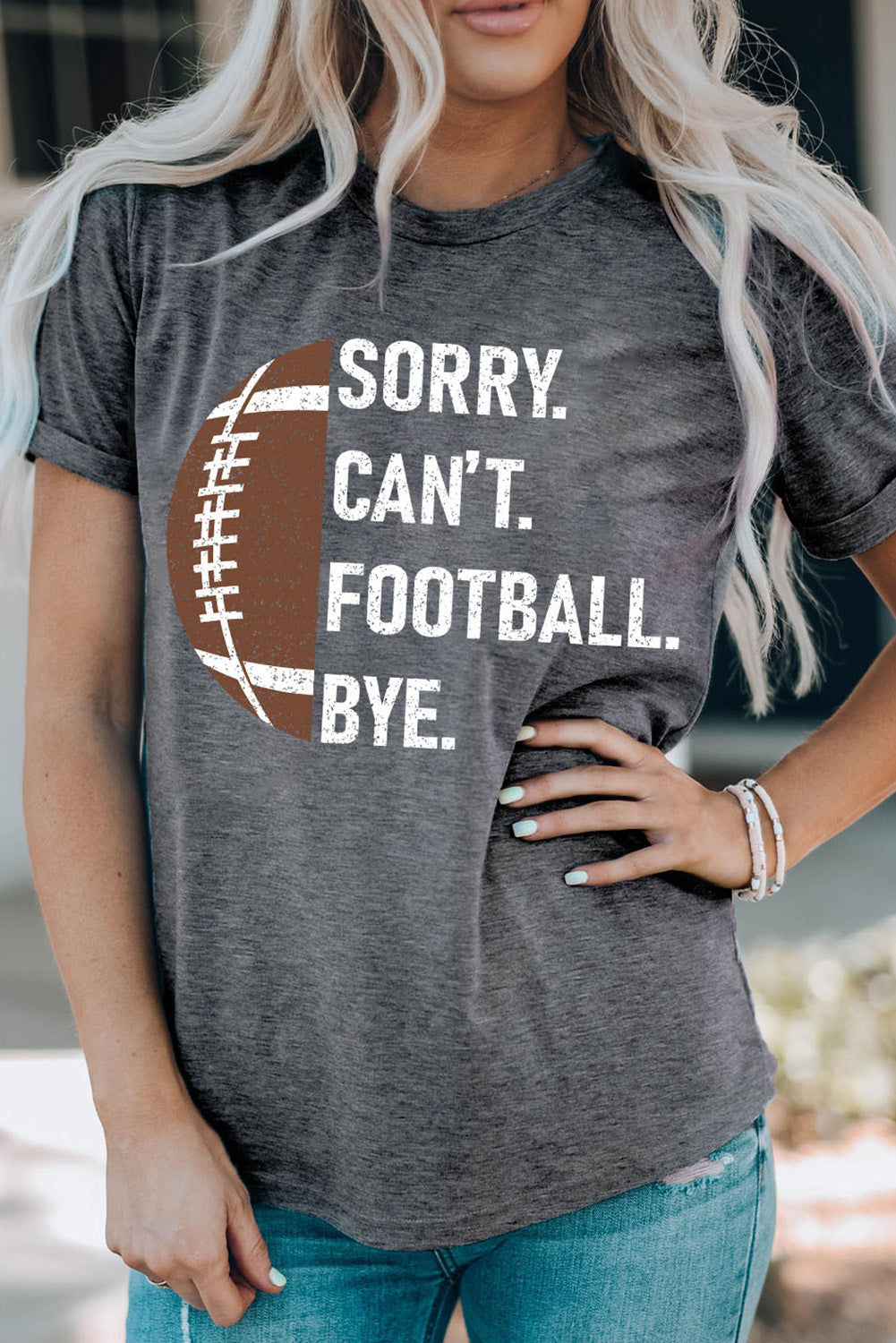 Gray American Football Graphic Casual