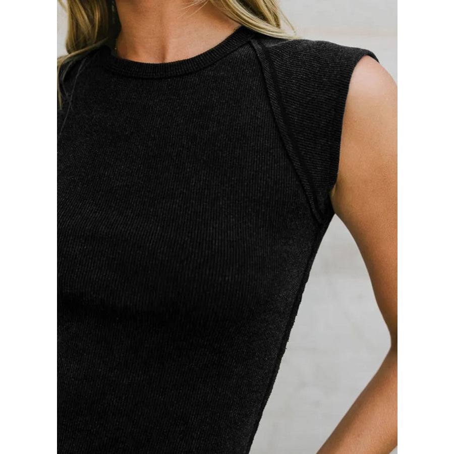 Exposed Seam Round Neck Tank
