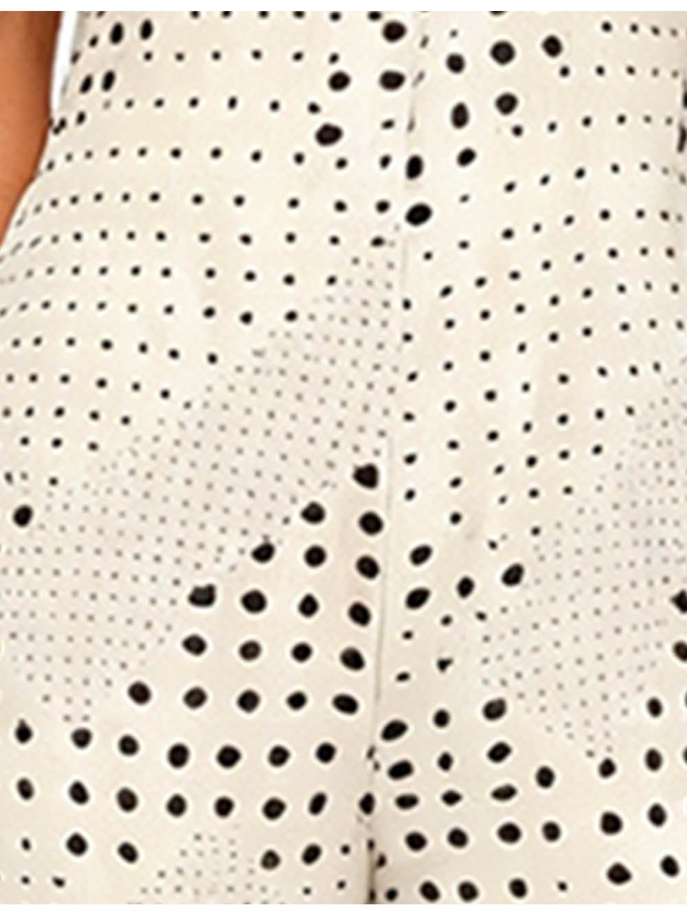 Polka Dot Halter Collar Metal Ring Wide Leg Jumpsuit