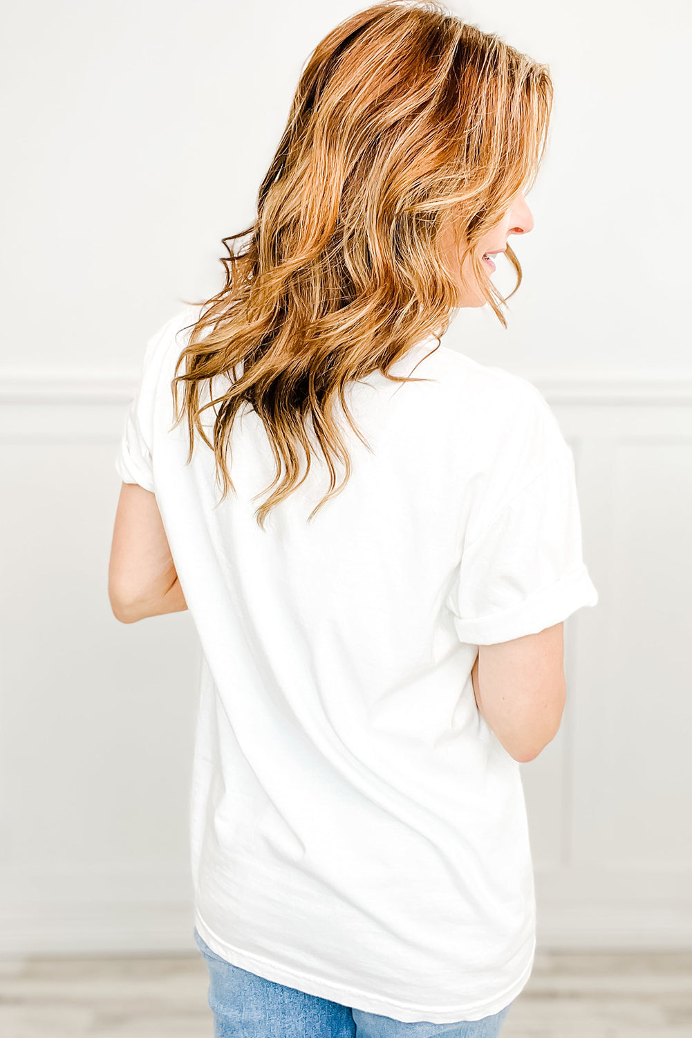White Girly Bowknot Graphic Cotton