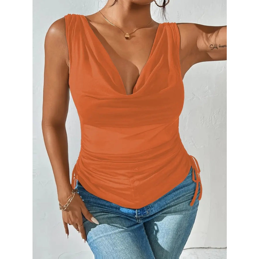 Side Drawstring Ruched Tank