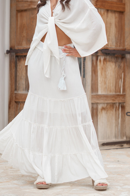 Airy Polished Everyday Casual Ruffle Skirt