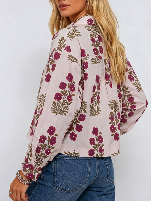 Boho Turndown Collar Long Sleeves Shirt
