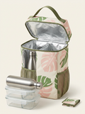 Tropical Monstera Leaf Pattern Printed Insulated Lunch Bag