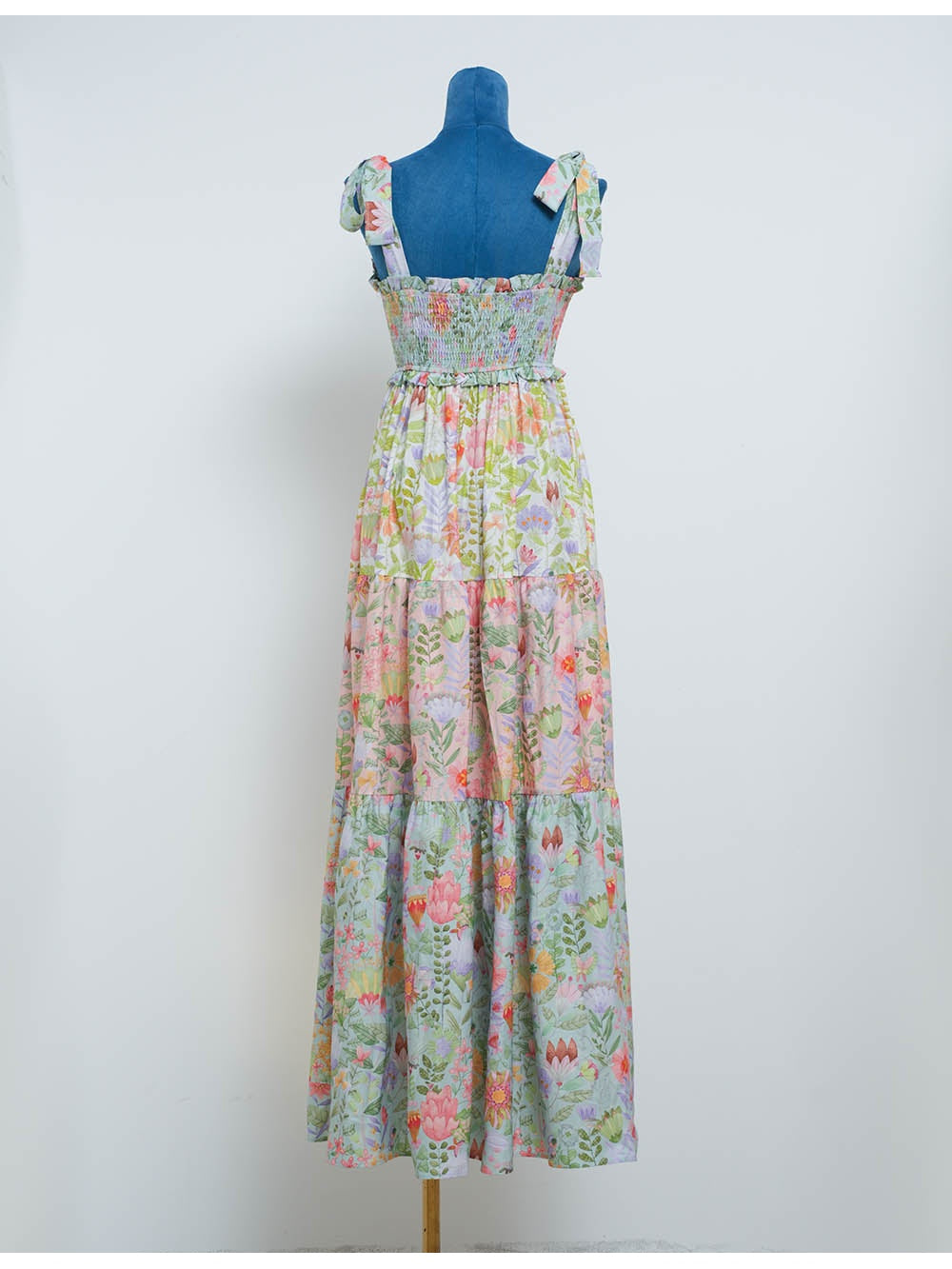 Shoulder Smocked Tiered Maxi Dress