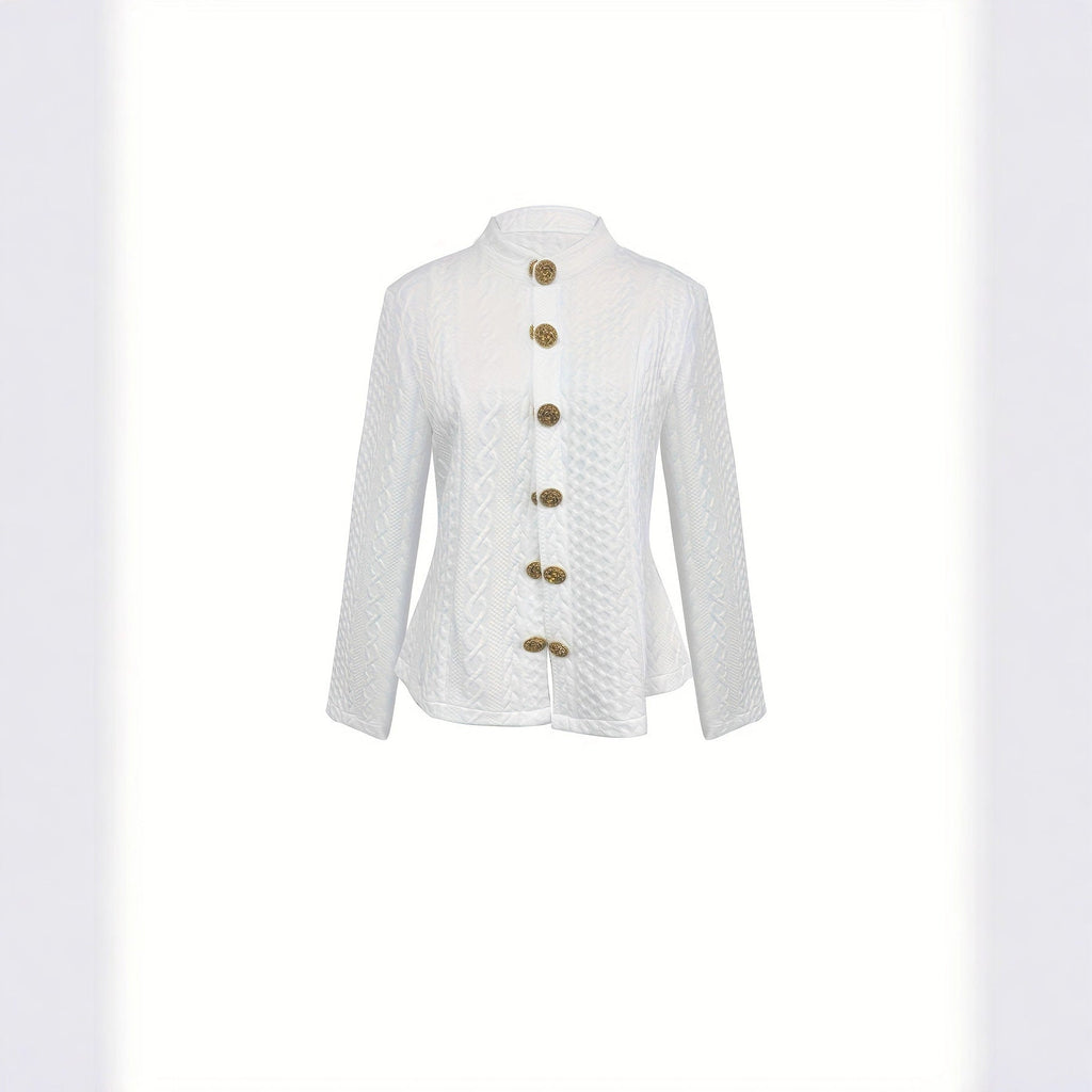 Textured Stand Collar Jacket